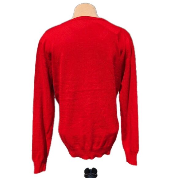 Yang Rong Jing Pin Women's XXL Red Cashmere Sweater V-neck Pullover Soft Luxury - Picture 2 of 7